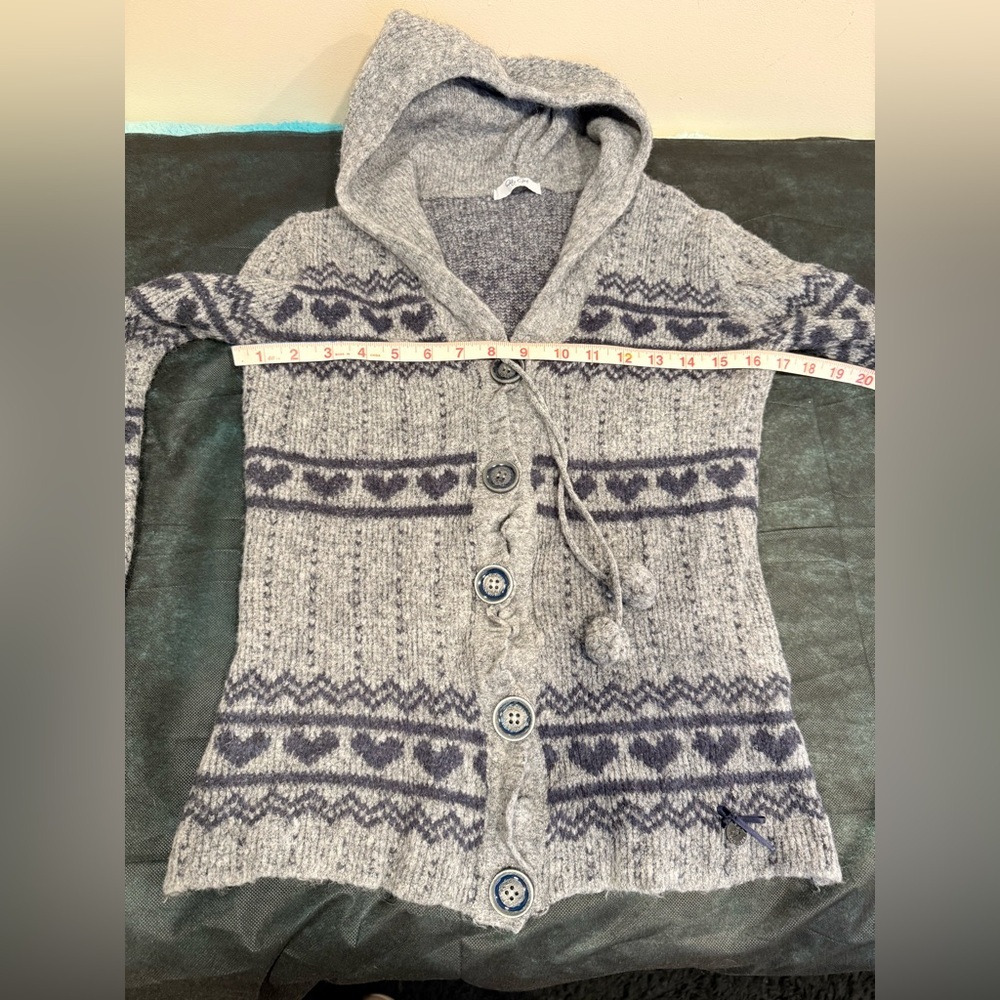 🔥Fly Girl Italy Cozy Gray Patterned Women's Sweater Size XS EC🔥 - Picture 6 of 6